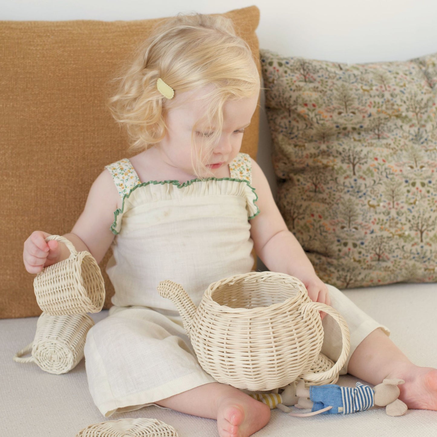 Luna Ruffle Jumpsuit – Beige Linen - GINGI