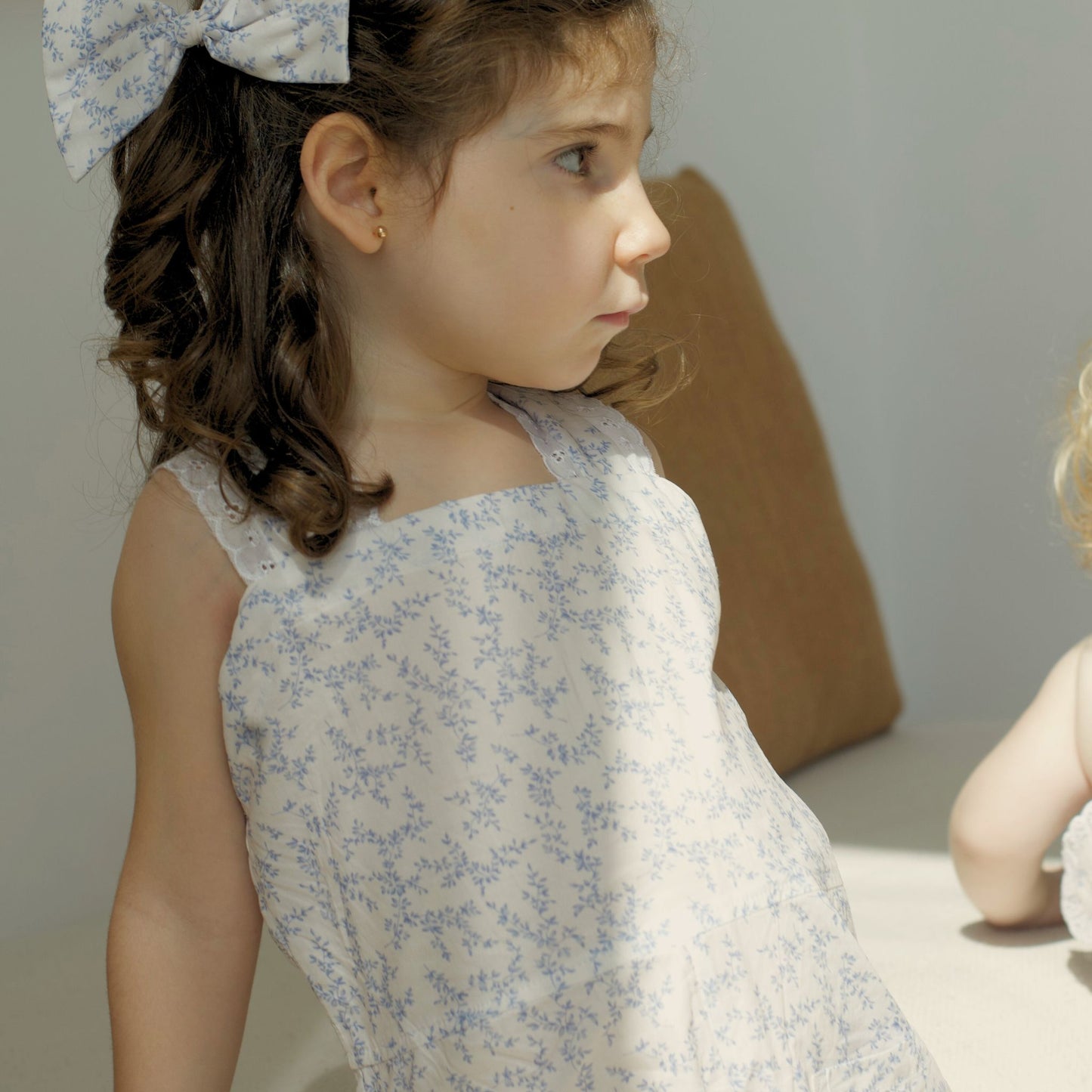 Girl Jumpsuit in Blue Branch
