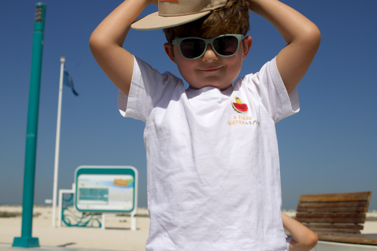 White Cotton T-Shirt - WaterLEMON Design - GINGI