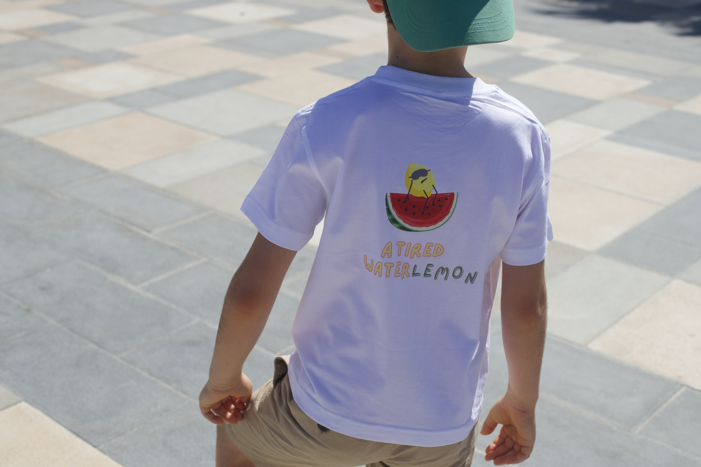 White Cotton T-Shirt - WaterLEMON Design - GINGI