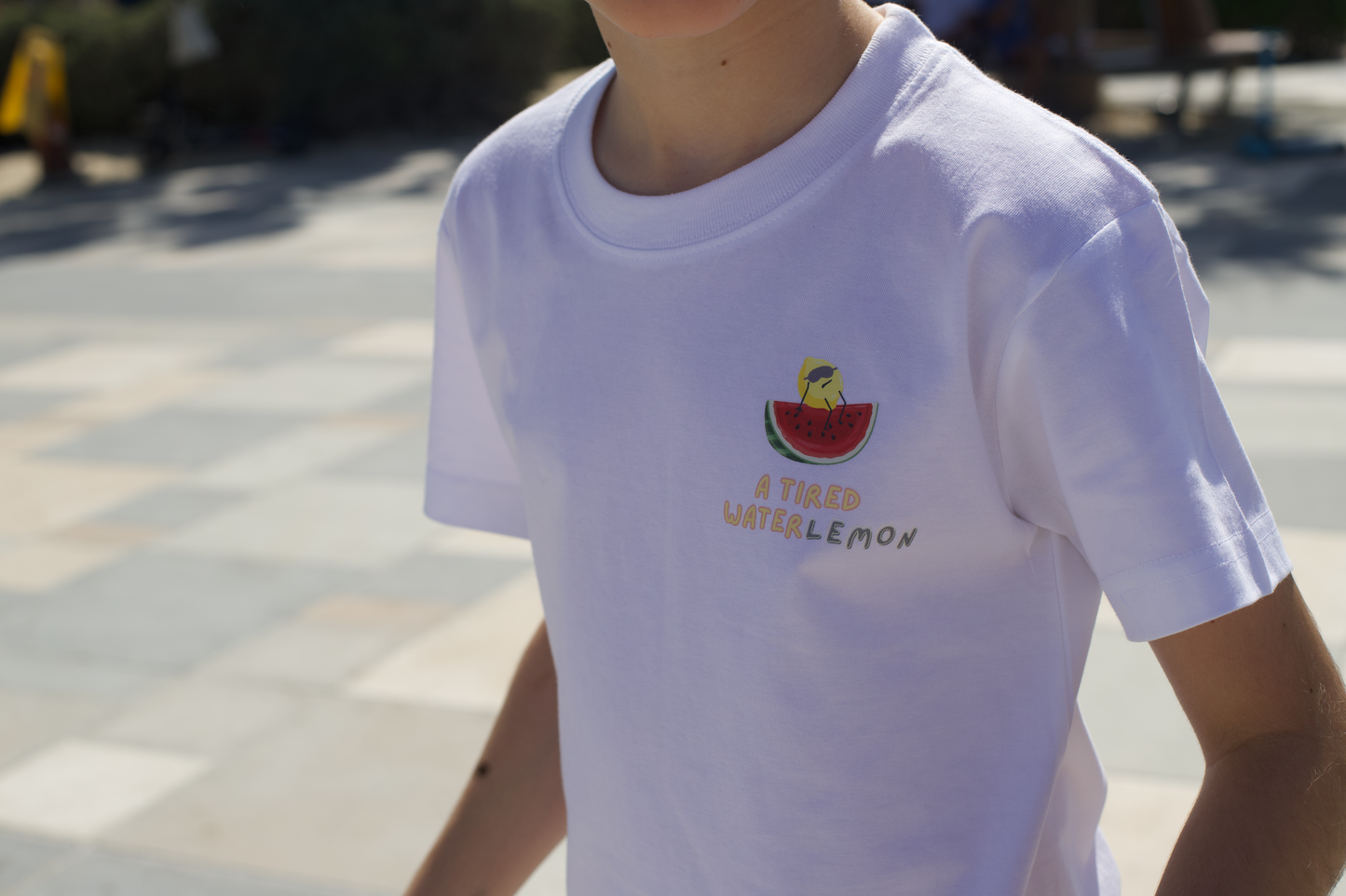 White Cotton T-Shirt - WaterLEMON Design - GINGI