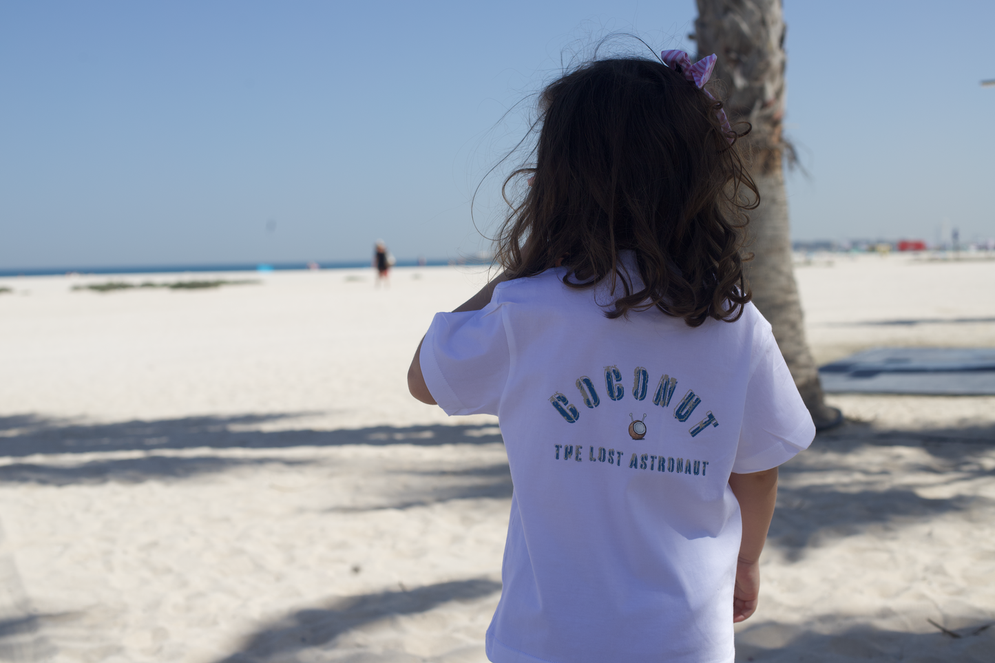 White Cotton T-Shirt - Coconut Design - GINGI