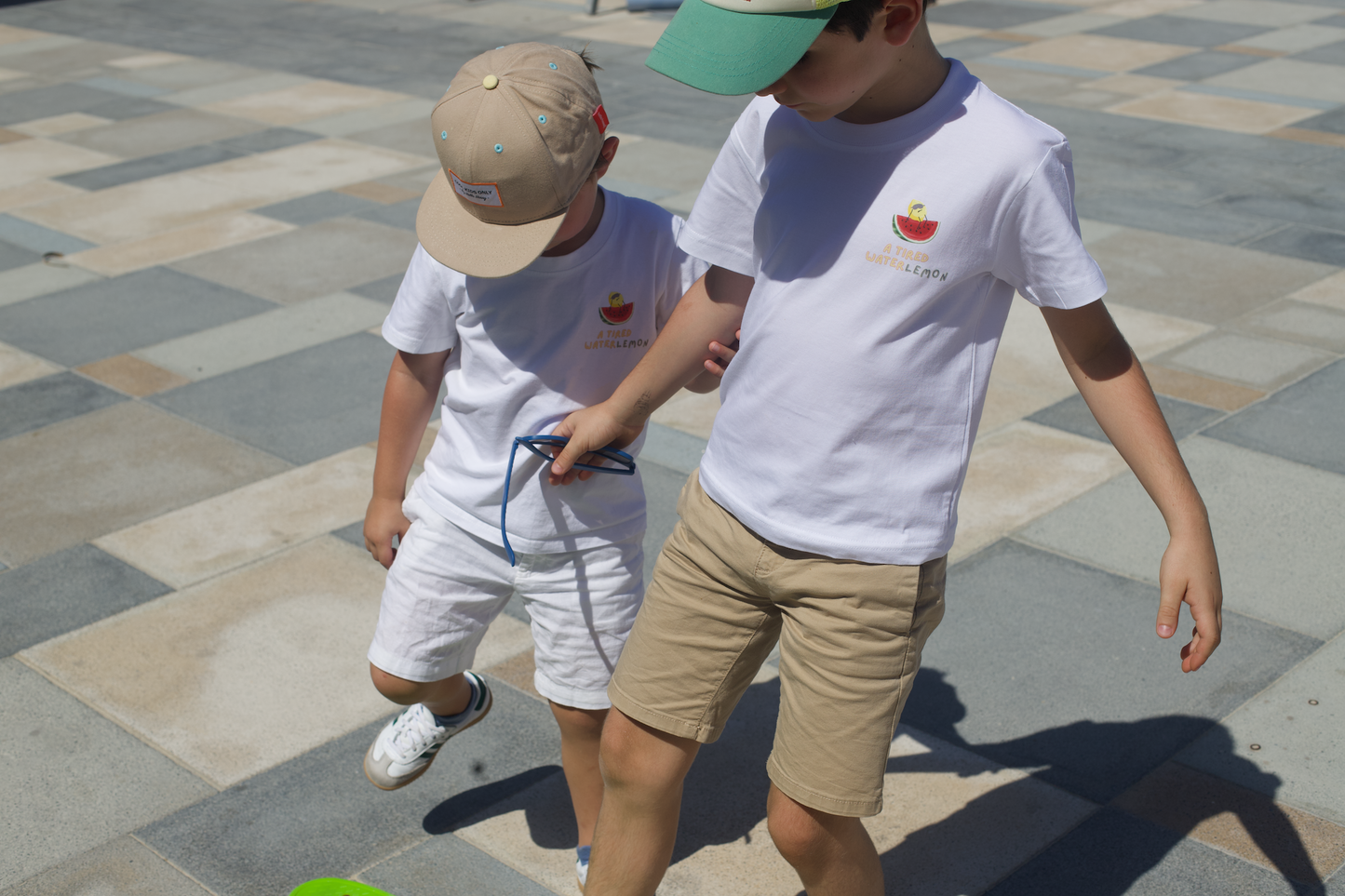 White Cotton T-Shirt - WaterLEMON Design - GINGI