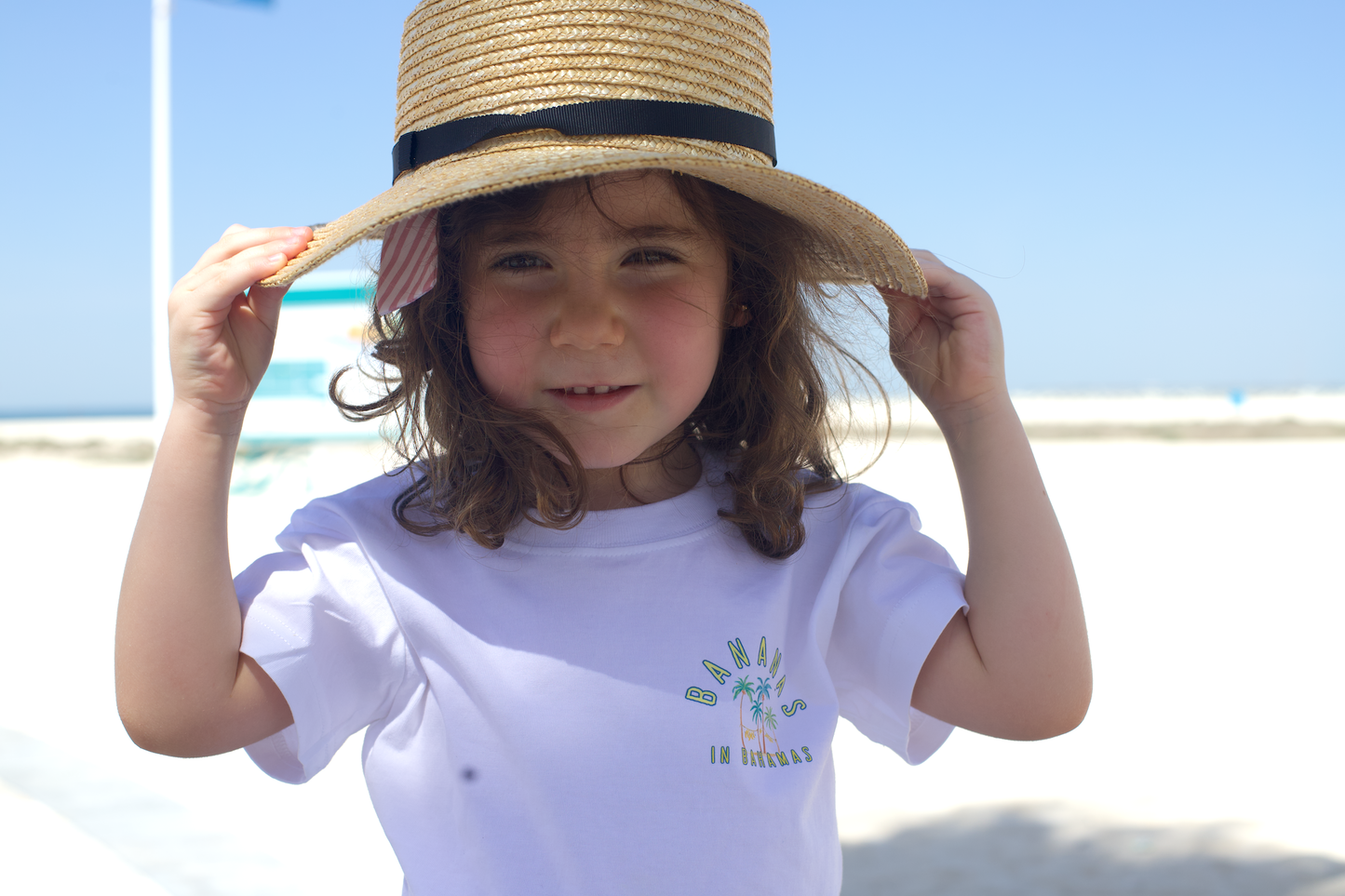 White Cotton T-Shirt -Bananas Design - GINGI