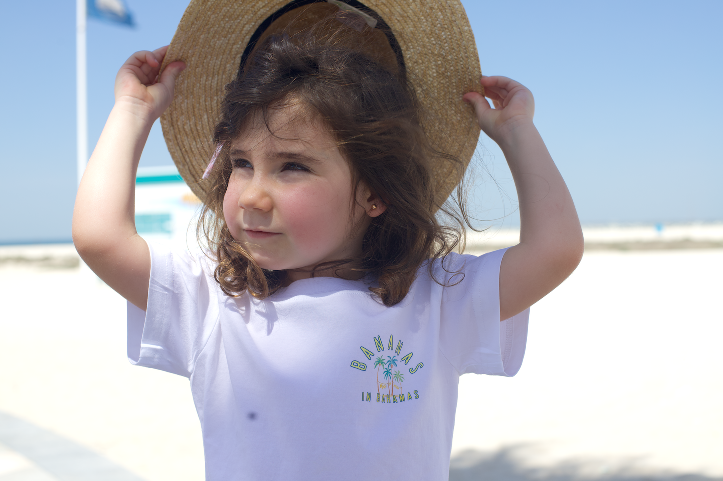 White Cotton T-Shirt -Bananas Design - GINGI