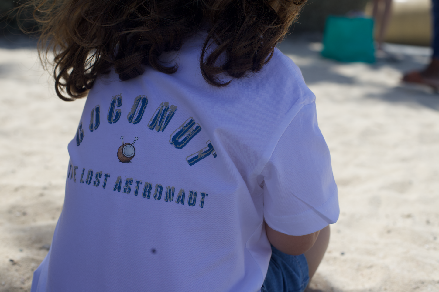 White Cotton T-Shirt - Coconut Design - GINGI