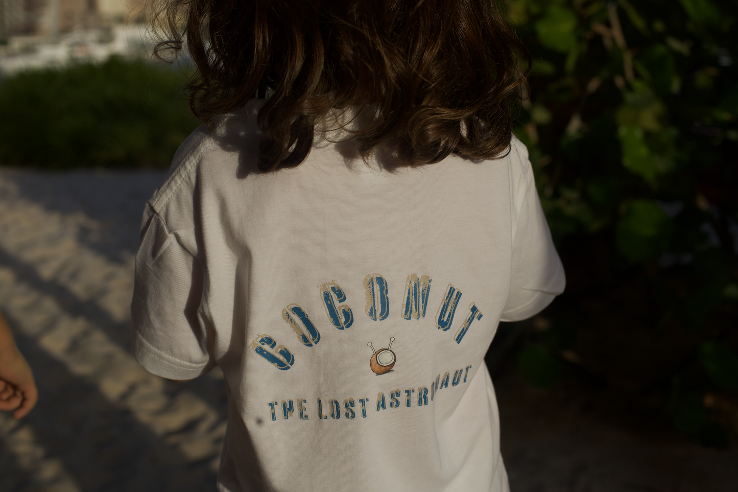 White Cotton T-Shirt - Coconut Design - GINGI