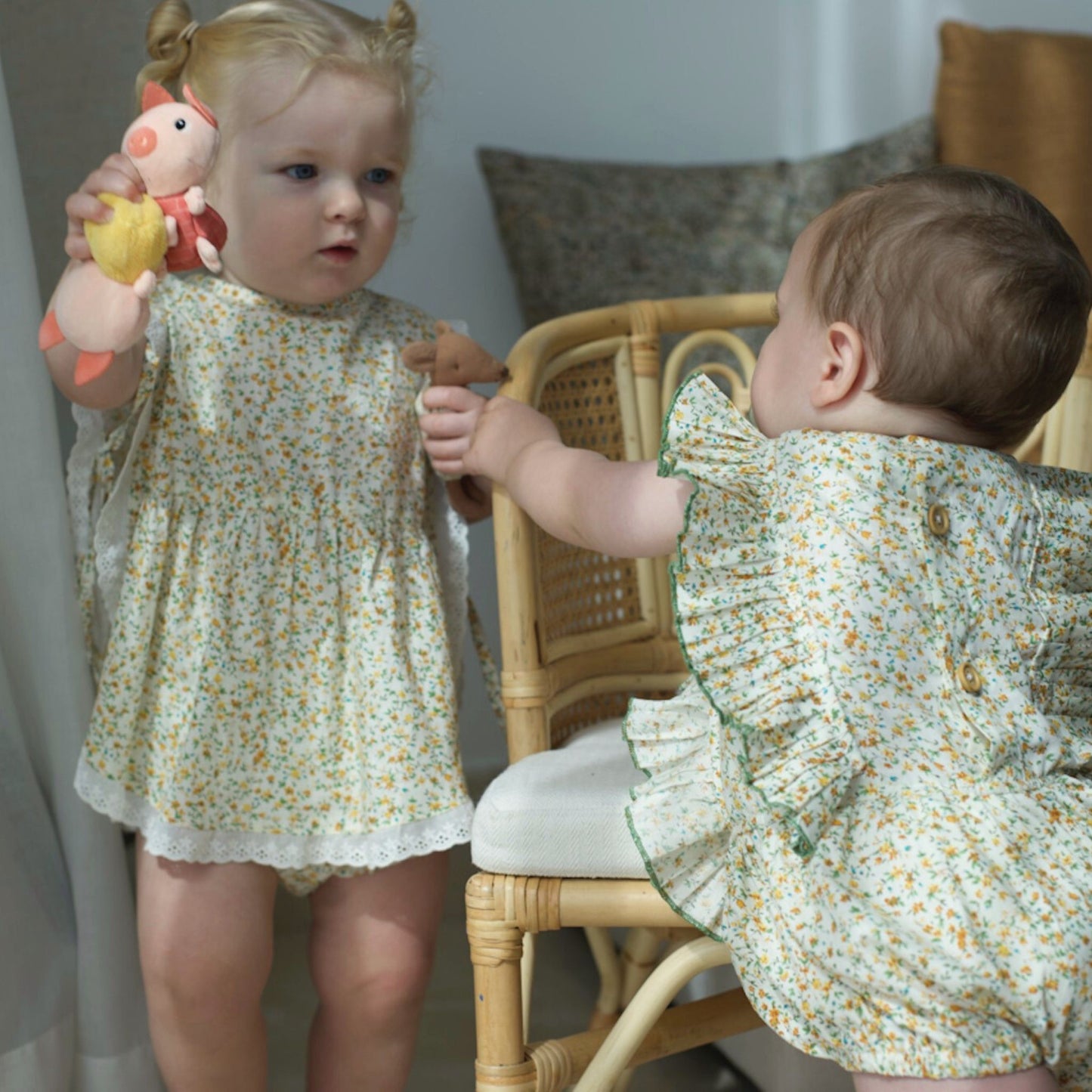 Nora Dress Set with bloomer – Yellow Wildflower - GINGI