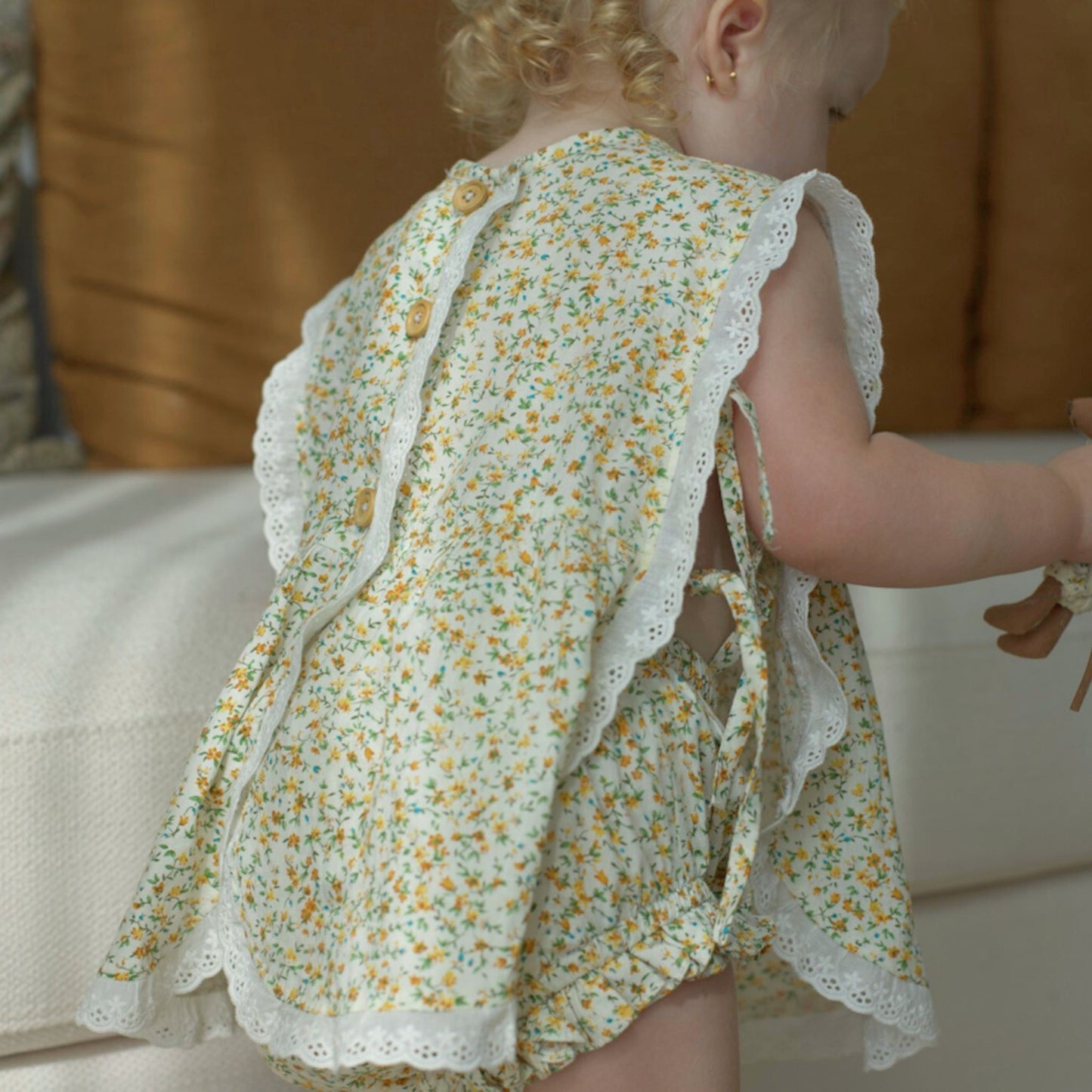 Nora Dress Set with bloomer – Yellow Wildflower - GINGI