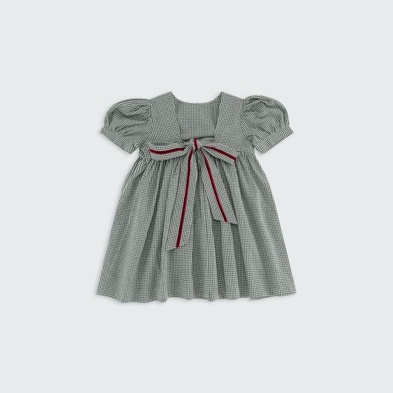 The Noelia Dress: Green - GINGI Kids Premium Clothing