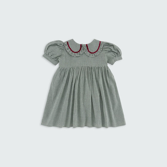 The Noelia Dress: Green - GINGI Kids Premium Clothing
