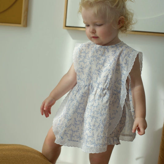 Nora Dress Set with bloomer – Blue branch