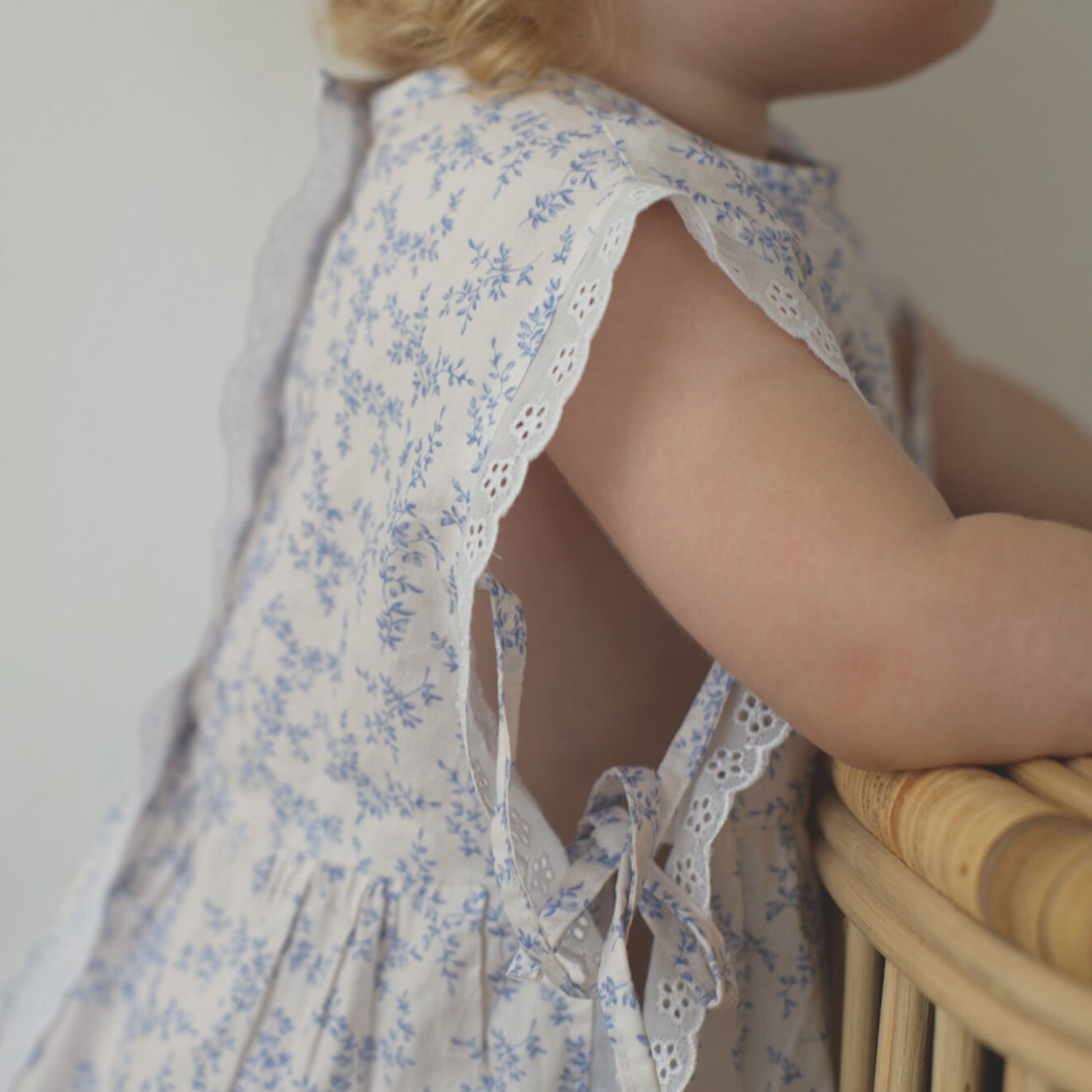 Nora Dress Set with bloomer – Blue branch - GINGI