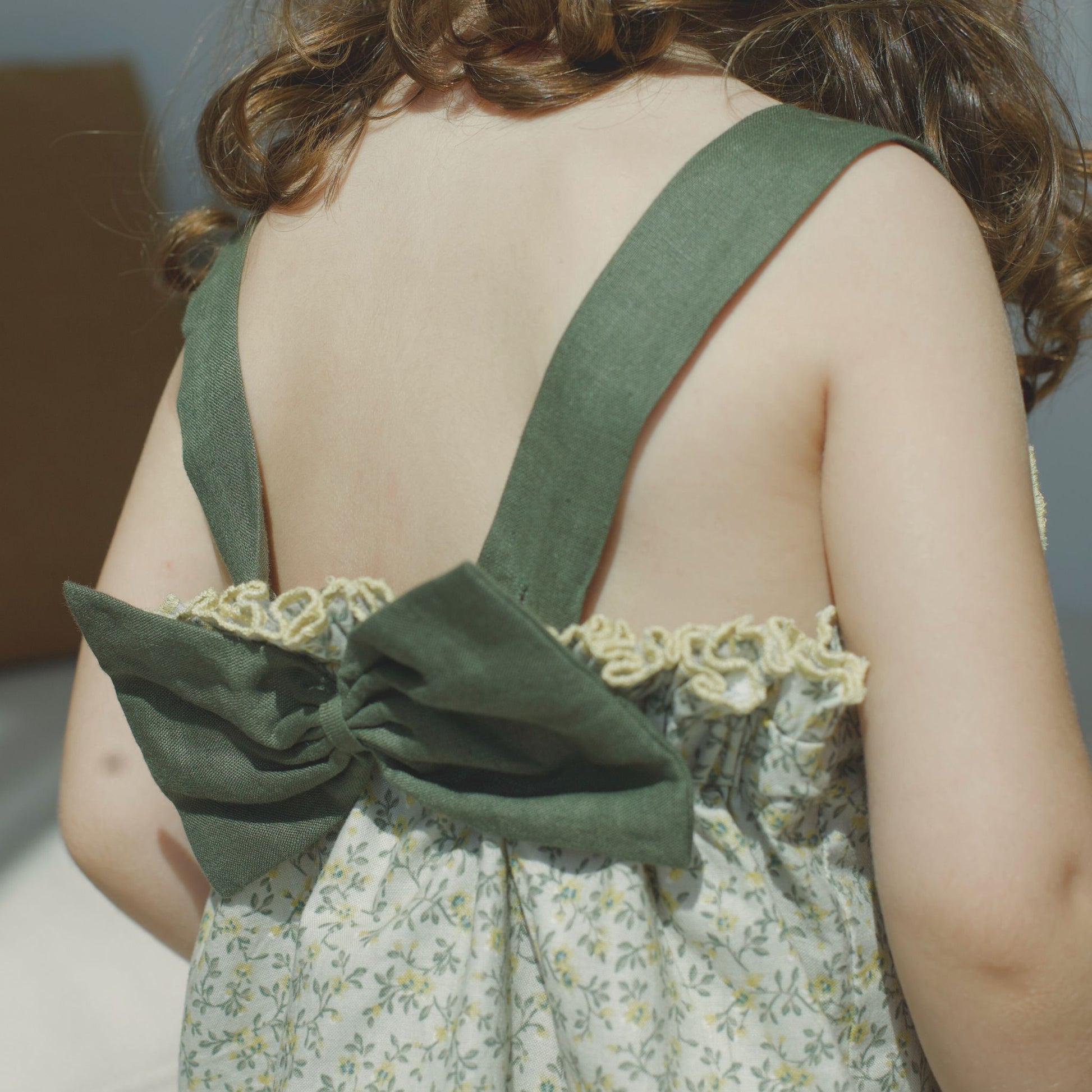 Luna Ruffle Jumpsuit – Green Flower - GINGI