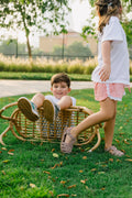 Shorts Gingham Coral Lace
