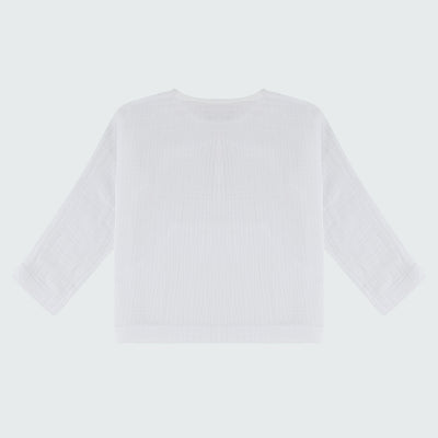 Faris Shirt White - Kids Muslin Shirt Back View