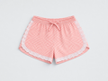 Shorts Gingham Coral Lace