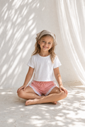Shorts Gingham Coral Lace