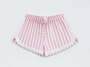 Shorts Rayas Rosa Lace