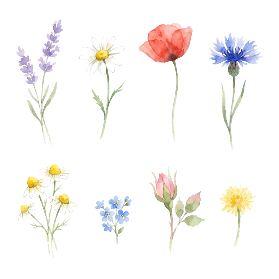 Watercolor wildflowers
