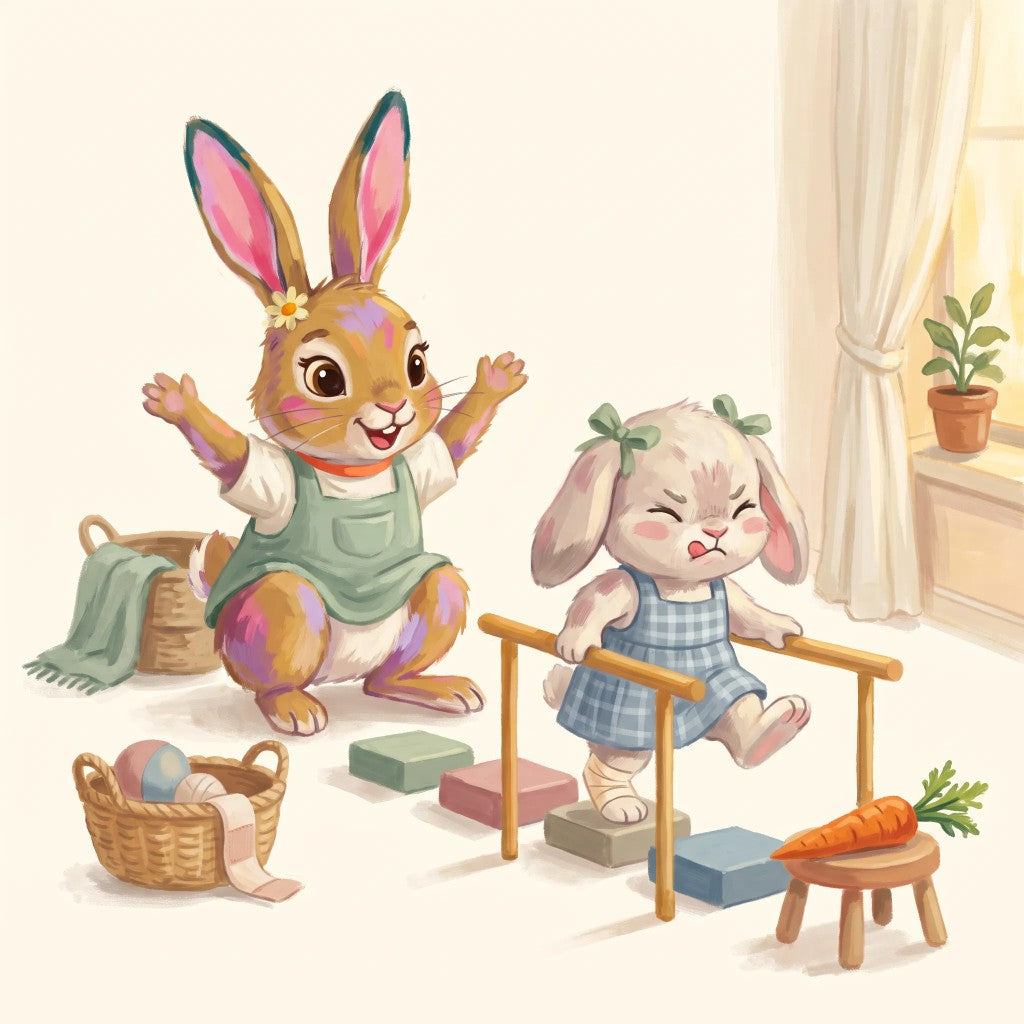 GINGI helping a small rabbit walk